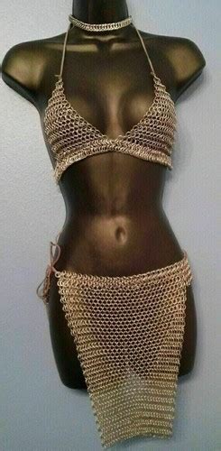Soutien Gorge Bikini Chainmail Costume Sexy Viking En Aluminium V Tement Culo Ebay