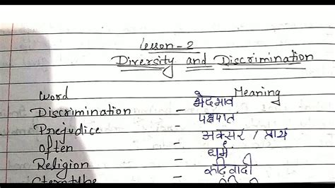 Social Science Class Chapter Diversity And Discrimination Part