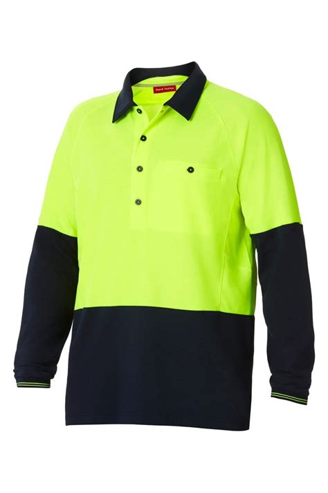 Hard Yakka Hi Vis Spliced Vented L Sleeve Polo Y11389 Access Workwear