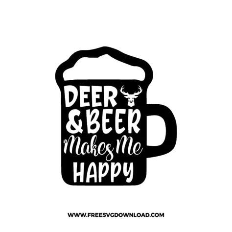 Deer And Beer Makes Me Happy Svg Png Free Cut Files