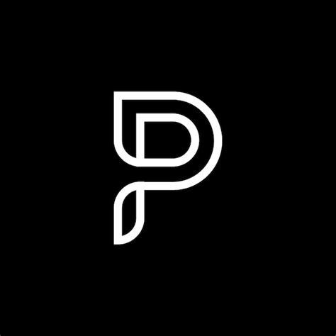 Premium Vector A Black And White Letter P On A Black Background