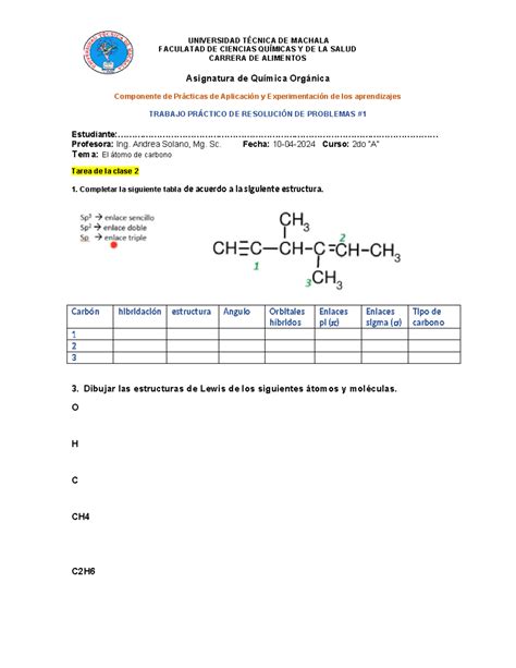 Trabajo Pr Ctico El Tomo De Carbono Cae Universidad T Cnica De