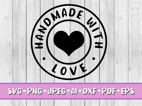 Hecho A Mano Con Amor SVG Descarga Digital Svg Jpeg Png Etsy