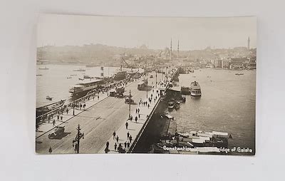 GALATA KÖPRÜSÜ GÖRSELLİ OSMANLI DÖNEMİ KARTPOSTAL Galata Köprüsü