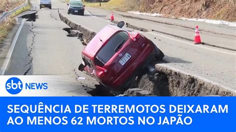 Sobe para 62 o número de vítimas dos terremotos no Japão SBTNewsnaTV