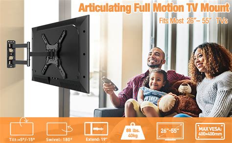 Elived Ul Listed Tv Wall Mount For Most Inch Tvs Swivel And Tilt