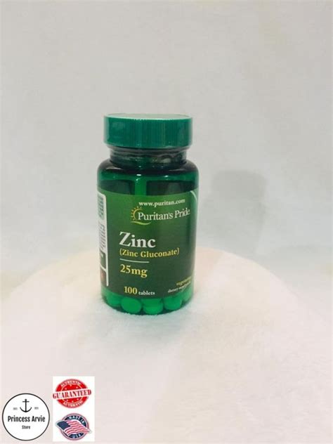 Puritan S Pride Zinc Zinc Gluconate 25mg 100 Tablets Lazada PH