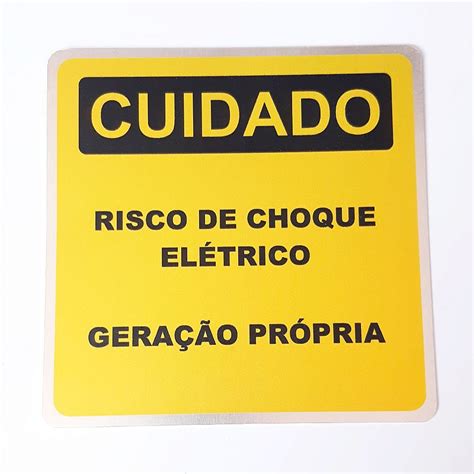 Placa Cuidado Risco De Choque El Trico Gera O Pr Pria Iplacas