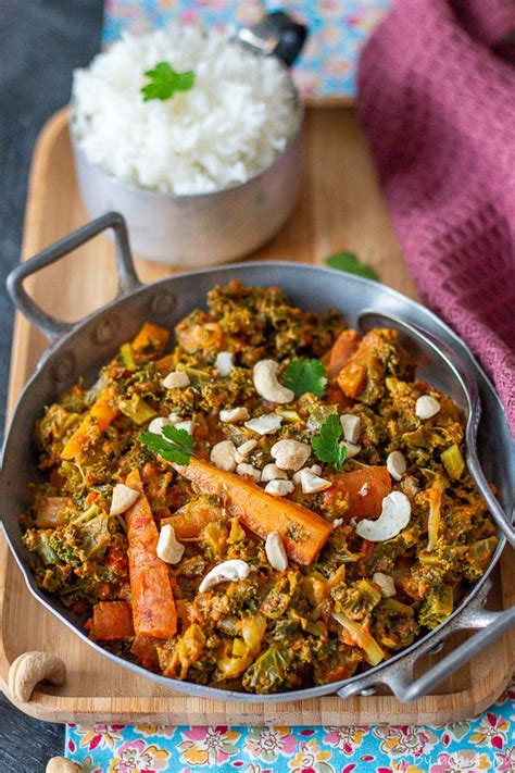 Curry Chou Kale Carottes Et Noix De Cajou