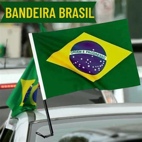 2 Bandeira Do Brasil Clássica Colorida Para Vidro Janela Do Carro