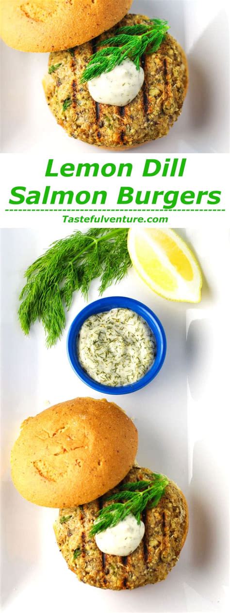 Lemon Dill Salmon Burgers Tastefulventure