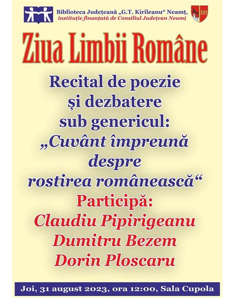 Ziua Limbii Române sărbătorită la Biblioteca Județeană