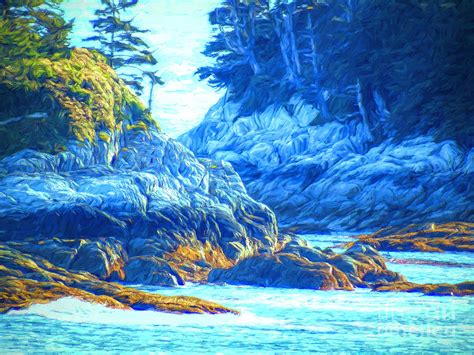 Rocky Coast Inside Passage Mixed Media By Susan Lafleur Fine Art