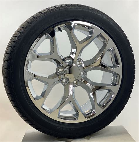 Gmc Style Chrome Snowflake 22 Wheels With Bridgestone Tires