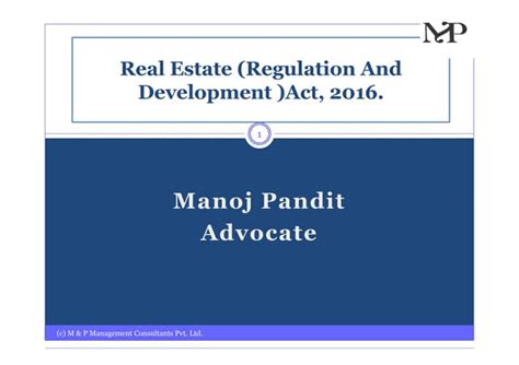 Real Estate Regulation And Development Act 2016 Ppt