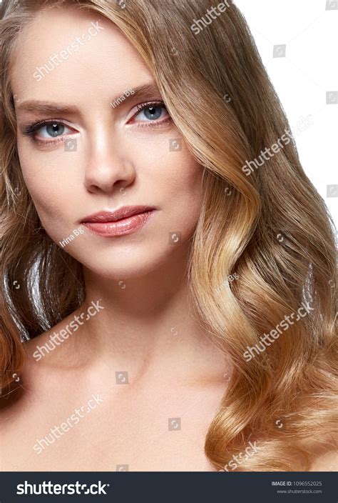 Beautiful Blonde Girl Portrait Woman Face Stock Photo 1096552025