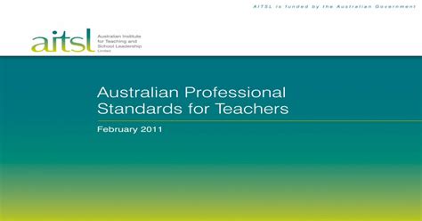 Pdf Australian Professional Standards For Teachersaustralian