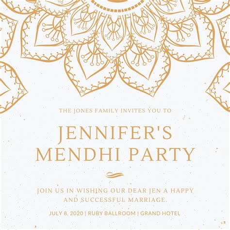 Free Custom Printable Mehndi Invitation Templates Canva