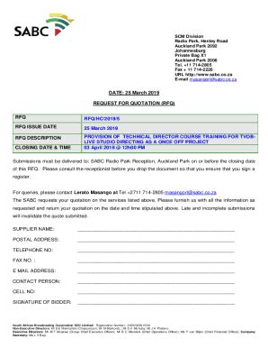 Fillable Online South African Broadcasting Corporation Fax Email Print