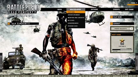 Battlefield Bad Company 2 Vietnam Main Menu Overview Pc Hd