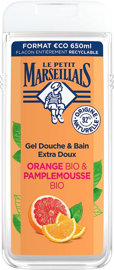 Le Petit Marseillais Gel Douche Bain Extra Doux Orange Bio