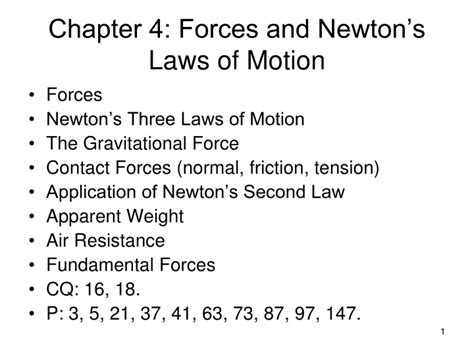 Ppt Chapter 4 Forces And Newtons Laws Of Motion Powerpoint