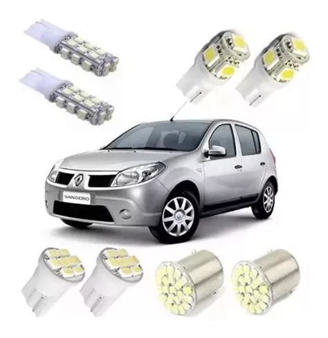 Kit L Mpadas Led Sandero Logan Teto Placa R Farolete Parcelamento