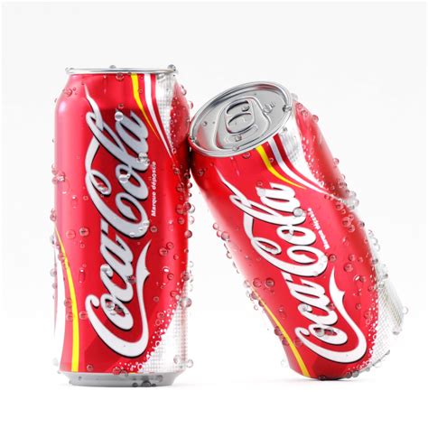 3D Model Aluminum Coca Cola Can Bottle 3D Model VR AR Low Poly