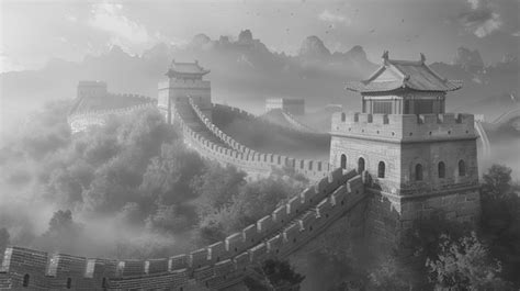 Sc Ne En Noir Et Blanc De La Grande Muraille De Chine Image G N R E