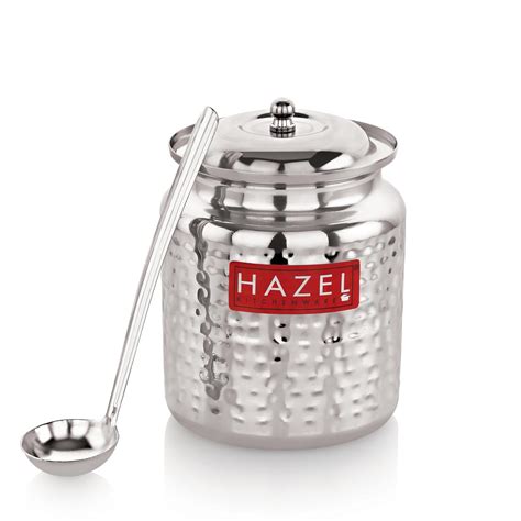 Buy Hazel Stainless Steel Ghee Pot With Spoon Ml Oil Containers