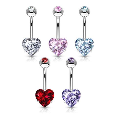 Piercing Nombril Motif Coeur Cristal Tarawa