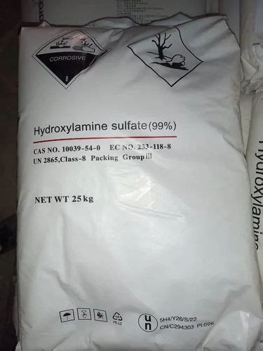 Hydroxylamine Sulphate Packaging Size 25 Kgs At Rs 99 Kg In Ludhiana