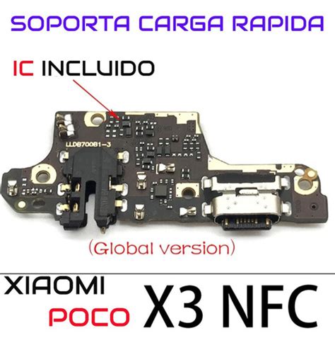 Flex Centro Carga Xiaomi Poco X3 Nfc Carga Rapida Ic Incluid Meses