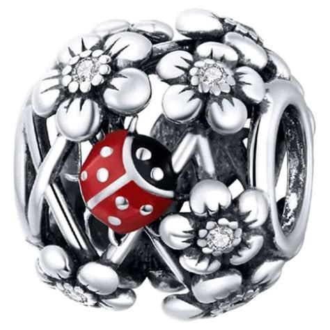 Charms Do Pandora Charms Kwiaty I Biedronki Moda Trusky