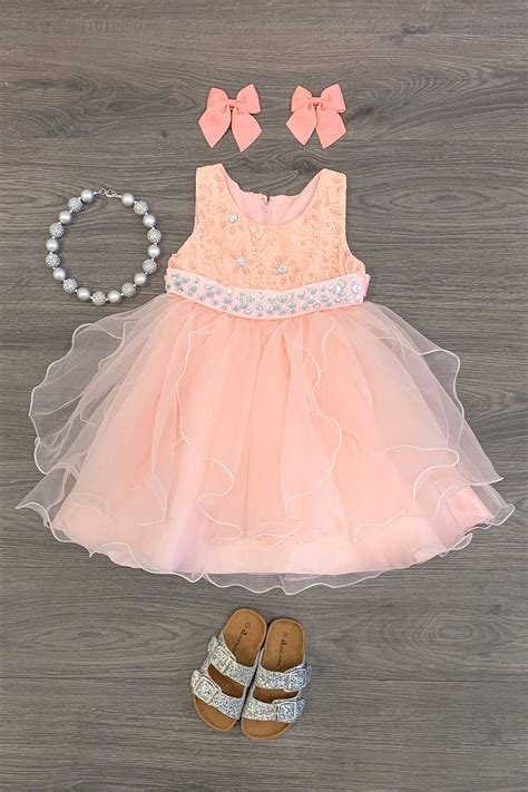 Deluxe Peach Diamond Dress Sparkle In Pink