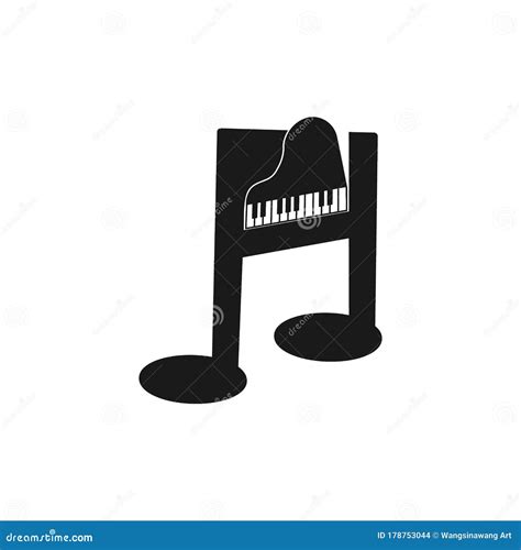 Piano Instrument Logo Design Vector Illustration Stock Vector