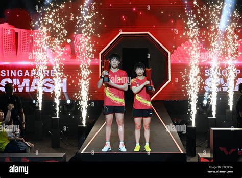 Singapore 16th Mar 2023 Winners Wang Chuqin L Sun Yingsha Of China