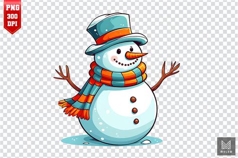 Cute Christmas Snowman Clipart Graphic By Mulew Creative Fabrica