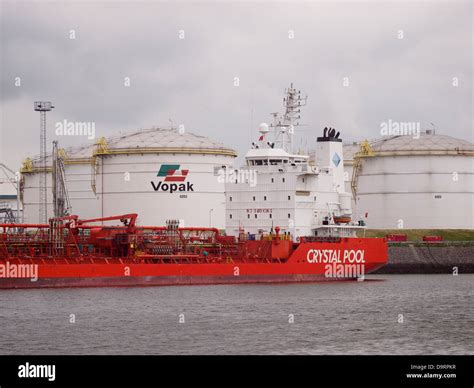 Oil Tanker Ship At The Vopak Terminal In The Port Of Rotterdam The