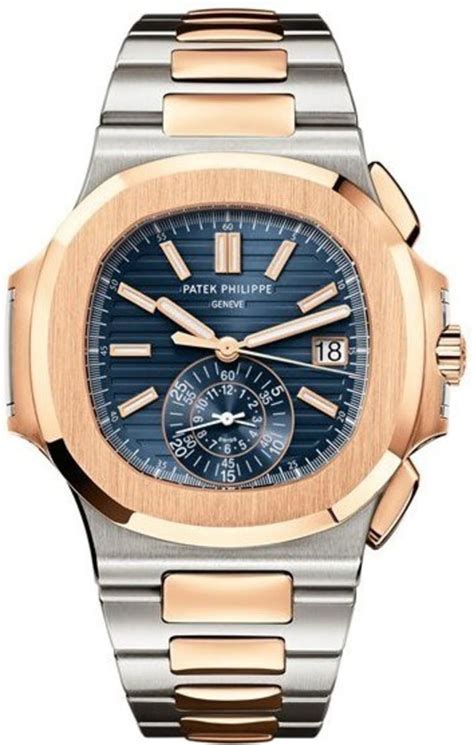 Patek Philippe Nautilus Blue Dial Rose Gold And Steel Men S Watch