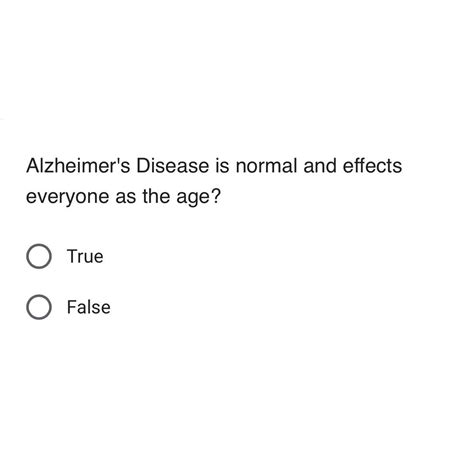 Solved Alzheimers Disease Is Normal And Effects Everyone As