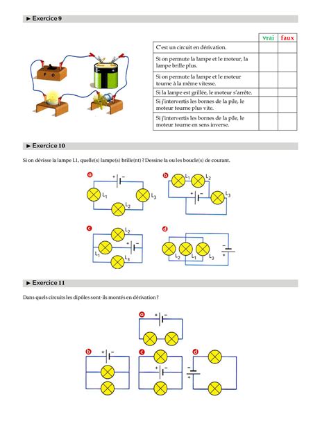 Feuille Dexercices Electricit Alloschool