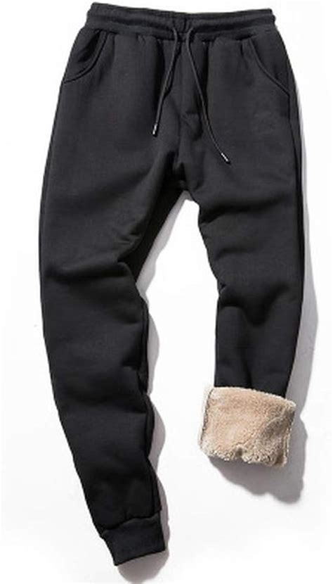 Bienwwow Men S Sherpa Lined Winter Warm Track Pants Athletic Sweatpants