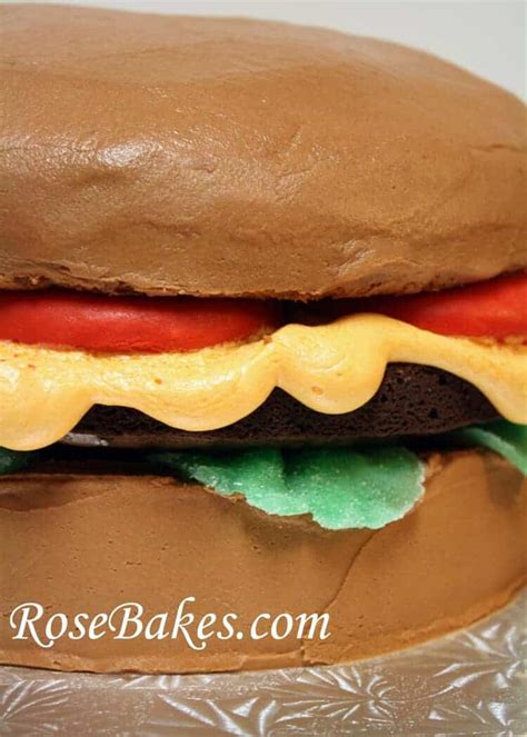 CheeseBurger Cake Close - Rose Bakes