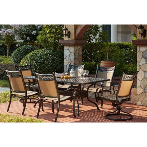 Mountain View Piece Cast Aluminum Sling Patio Dining Set W X