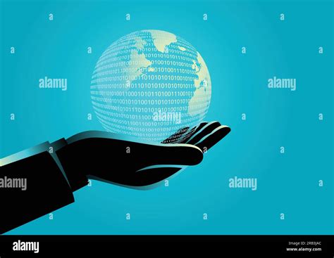 Business Concept Illustration Of A Businessman Hand Holding A Digital