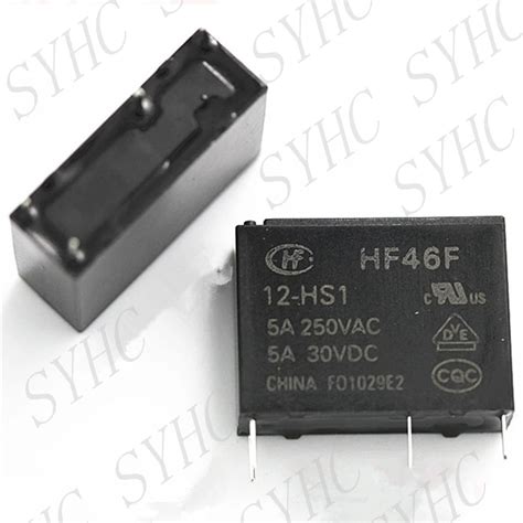 10PCS HONGFA HF HF46F 12 HS1 5A250VAC 30VDC 4PINS 12VDC Power Relay