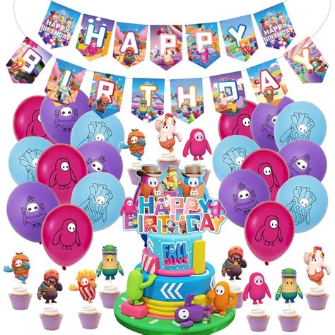 Buy Cartoon Party Supplies Simyron Fall Guys Theme Birthday Party