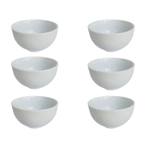 Kit De Cumbucas Tigelas Porcelana Branca Para Sopas Caldos Sobremesas