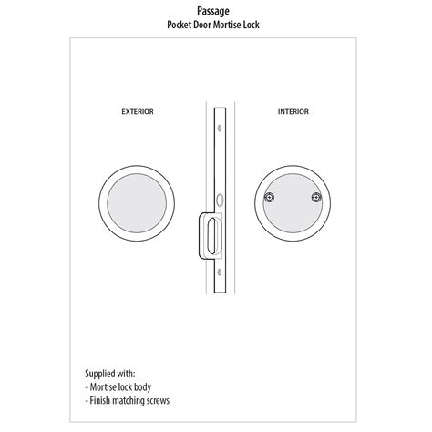 Mortise Pocket Door Hardware Collection Passage Round Pocket Door Mortise Set In Satin Brass